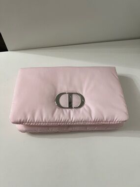 Dior Light Pink Quilted CD makeup bag